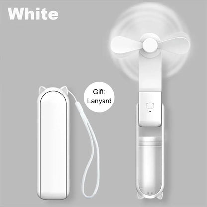 Portable Mini Handheld Fan Small Pocket Fan USB Rechargeable Battery Fan Folding Cooling Hand Fan Mini USB Fan with Power Bank by All Mart Bristol Ltd