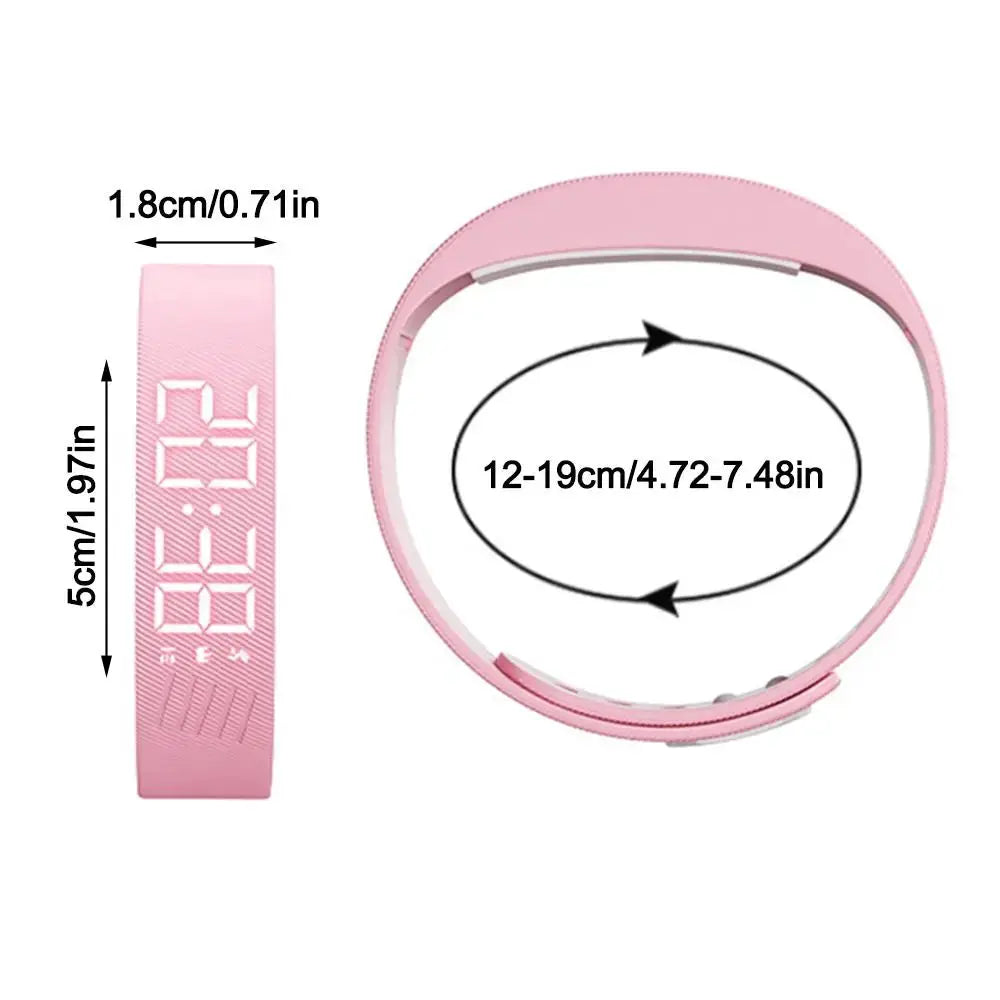 LED Digital Alarm Clock Watch Adjustable Snooze-proof Alarm Bracelet with Running Pedometer Waterproof Vibrating Alarm by All Mart Bristol Ltd