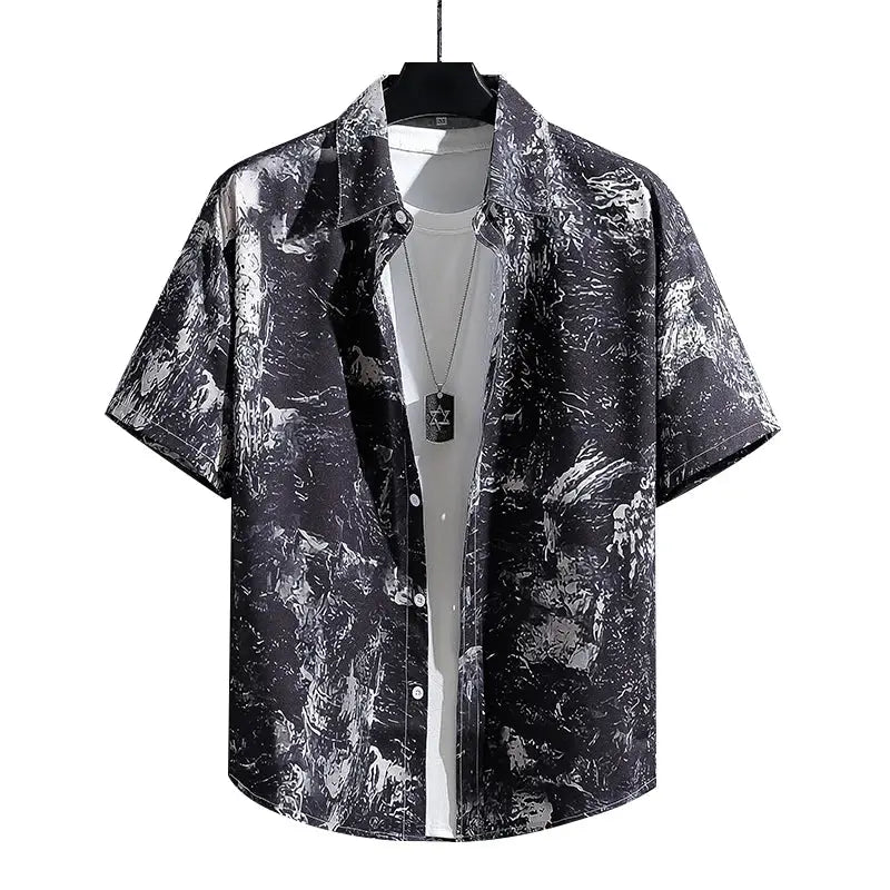 Men and Women's Short-Sleeved Printed Shirt, Casual Beach Clothes, Personality Thin Couple Tops, New by All Mart Bristol Ltd