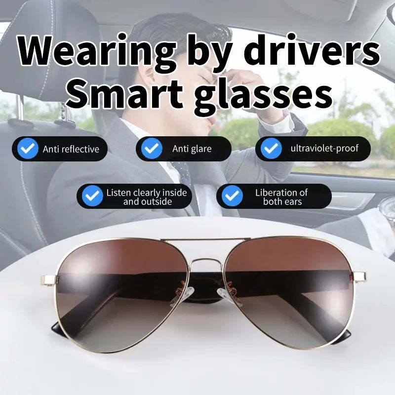 Smart Sunglasses Bluetooth glasses,Wireless HD UV Protective Lens Eyewear Waterproof Speaker,listen to songs, talk sunglasses by All Mart Bristol Ltd