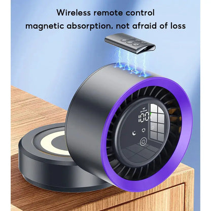 Eary Wall-mounted Fan Punch-free Foldable Fast Charging Desktop Fan With Night Light Magnetic Remote Control Air Conditioner Fan by All Mart Bristol Ltd