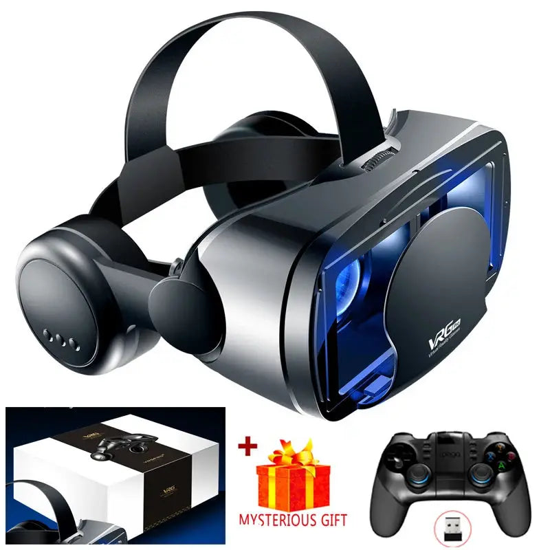 3D VR Headset Smart Virtual Reality Glasses Helmet for Smartphones Phone Lenses Headphones 7 Inches Binoculars Goggles Devices by All Mart Bristol Ltd