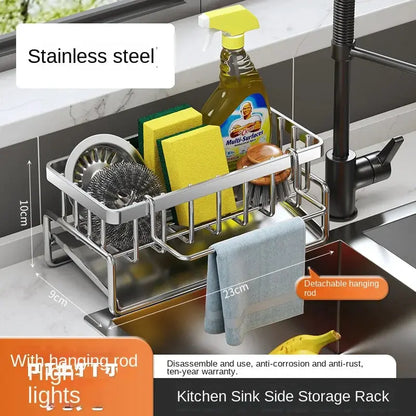 Stainless Steel Kitchen Sink Sponge and Dishcloth Drainage Rack by All Mart Bristol Ltd