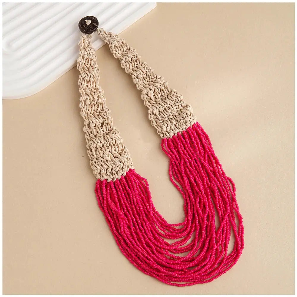 KAYMEN Fashion Handmade Small Beaded Strands Necklace Statement Bohemia Choker Necklace Multi Layers Jewelry Accessory Gifts by All Mart Bristol Ltd