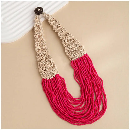 KAYMEN Fashion Handmade Small Beaded Strands Necklace Statement Bohemia Choker Necklace Multi Layers Jewelry Accessory Gifts by All Mart Bristol Ltd