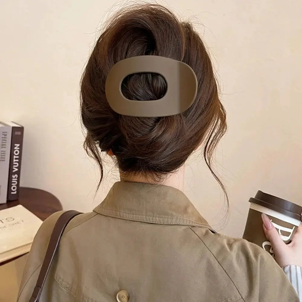 Fashion Oval Hair Claw Clip for Women New Design Leopard Matte Curved Flat Styling Barrettes Acrylic Lying Down Hair Accessories by All Mart Bristol Ltd