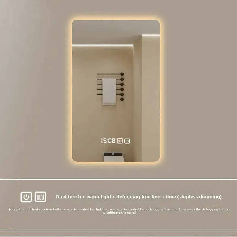 New Smart Mirror Wall Hanging LED High Definition Induction Anti-fog Bathroom Mirror Touch Screen 23.5 * 15.5 Inches Vanity by All Mart Bristol Ltd