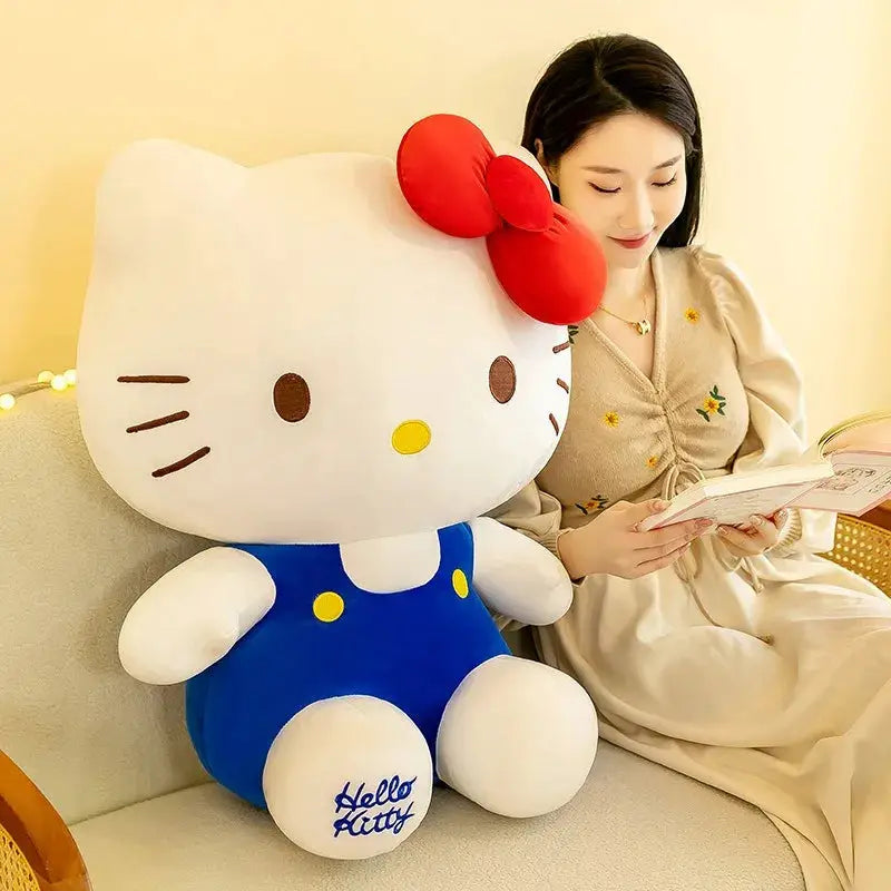 22CM Classic Cartoon Vest Kitty Cat Doll Plush Toy Cartoon Anime Sanrio Head Bow Hello KT Doll For Girls Birthday Gift Plush Toy by All Mart Bristol Ltd