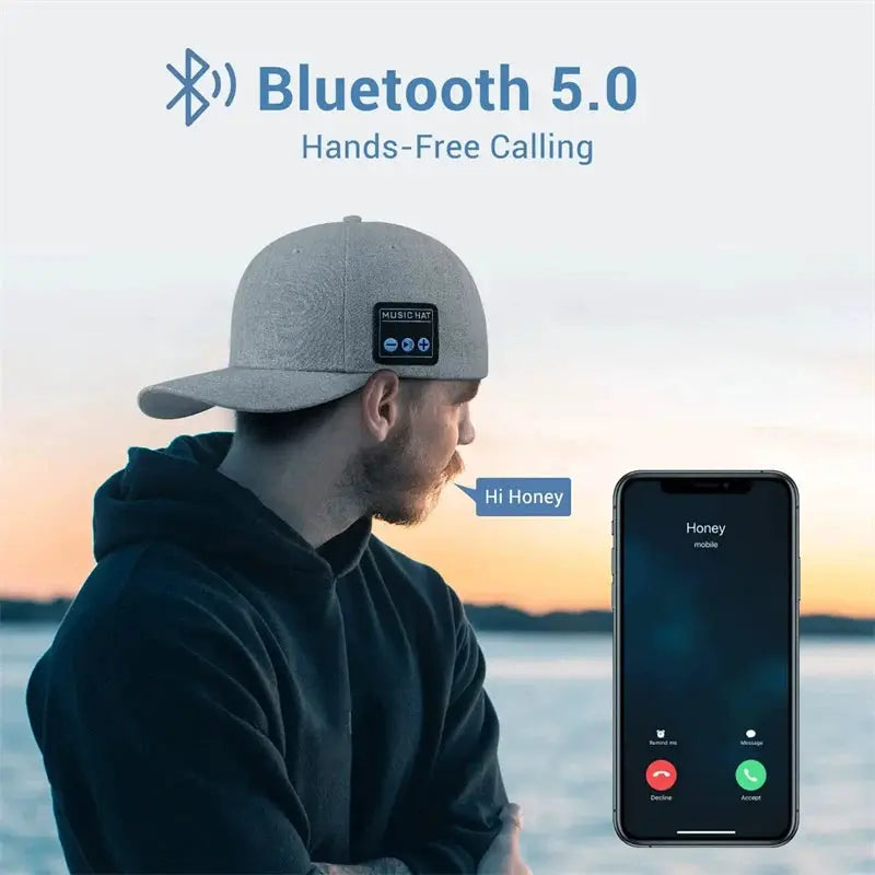 Multifunctional Outdoor Hat With Bluetooth Speakers Wireless Headphones Detachable Adjustable Music Baseball Cap Running Sports by All Mart Bristol Ltd