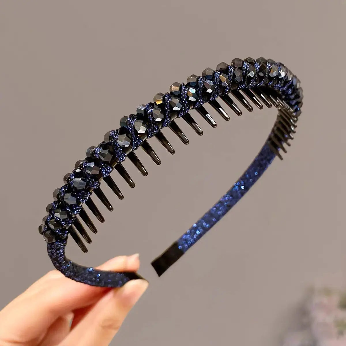 AWAYTR Women Pearl Rhinestones Antislip Hairband For With Teeth Hair Band Headband Hair Hoop Bezel Fashion Hair Accessories by All Mart Bristol Ltd