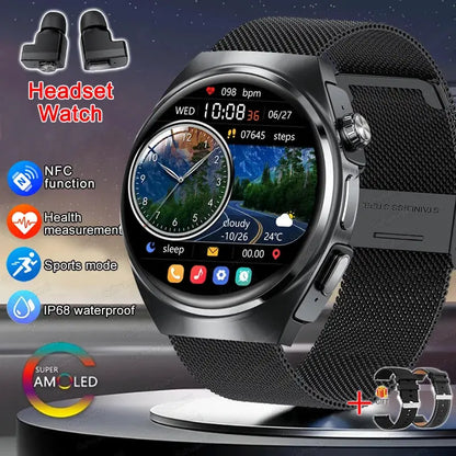 For Man Women New 2 in 1 Smart Watch With Earbuds Smartwatch TWS Bluetooth Earphone Heart Rate Blood Oxygen Monitor Sports Watch by All Mart Bristol Ltd