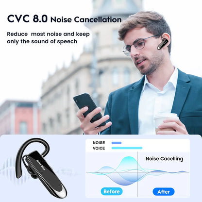 New Bee Bluetooth Wireless Headset Earbuds Earphones With Micro Ear Hook Handsfree for Driving Business Headphones by All Mart Bristol Ltd