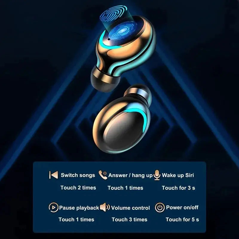 F9 Wireless Earphones Bluetooth TWS LED Dislpaly Binaural Headset Waterproof HD Calling CVC 8.0 Noise Reduction Headphones by All Mart Bristol Ltd