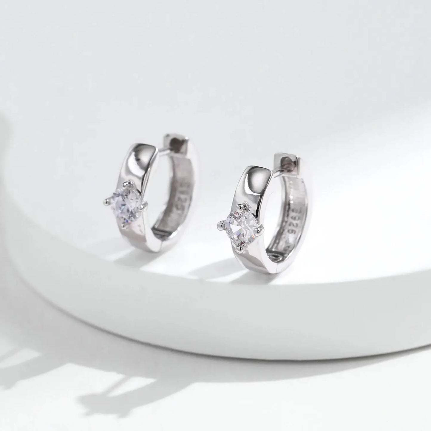 MODIAN Round Moissanite Ear Buckles Lab Diamond 925 Sterling Silver Engagement & Wedding Hoop Earrings for Women Jewelry Gifts by All Mart Bristol Ltd