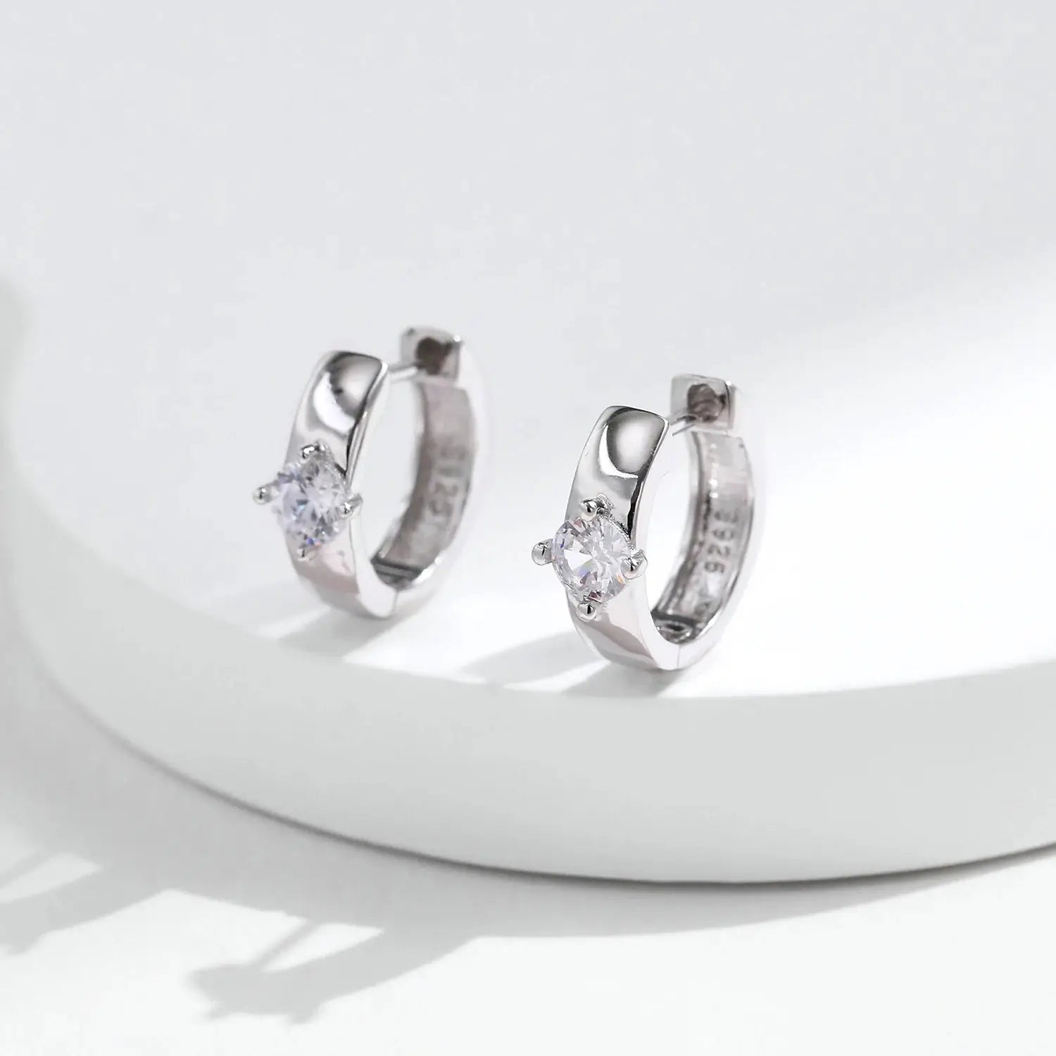 MODIAN Round Moissanite Ear Buckles Lab Diamond 925 Sterling Silver Engagement & Wedding Hoop Earrings for Women Jewelry Gifts by All Mart Bristol Ltd