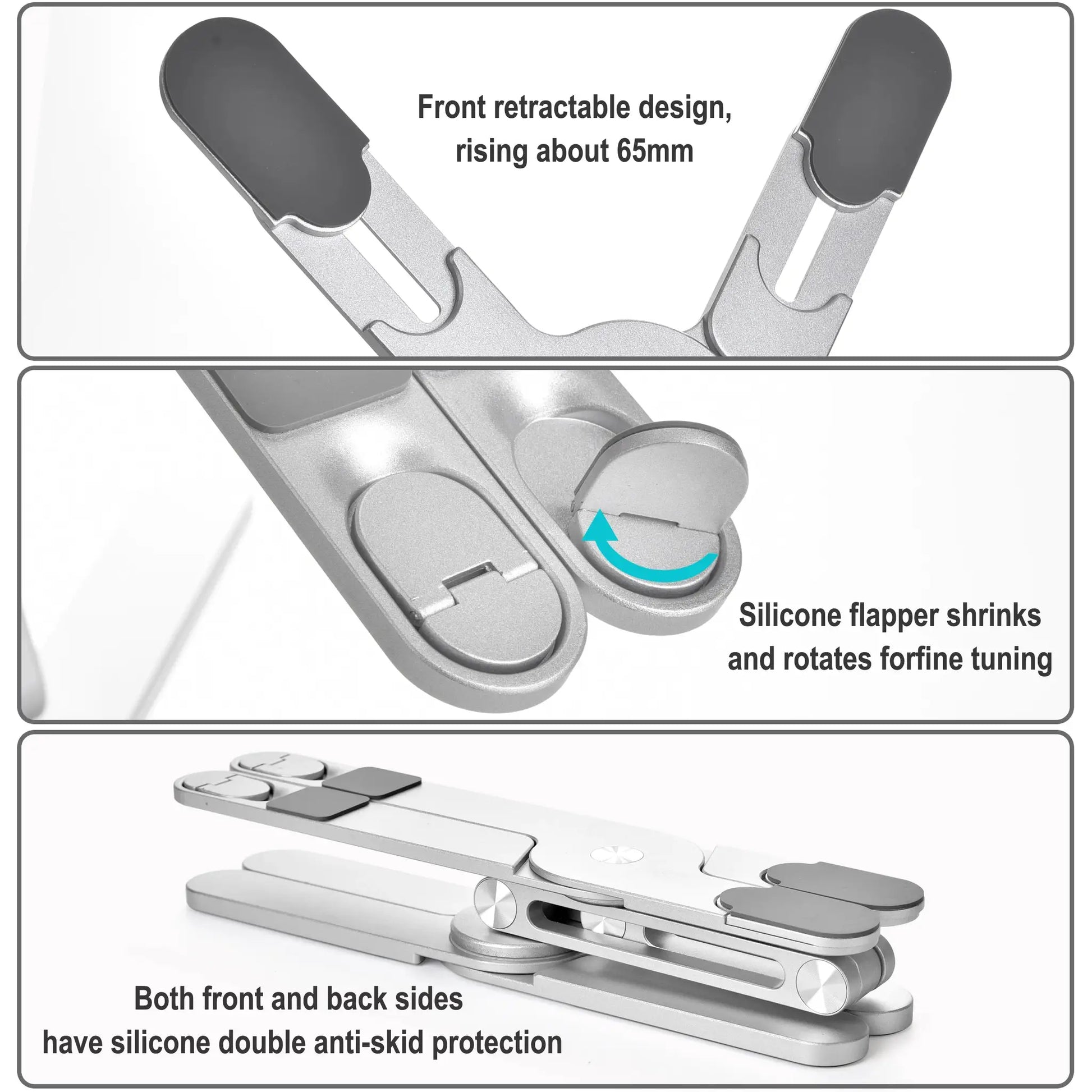 Foldable Laptop Stand 360°Rotation Notebook Table Adjustable Aluminum Alloy Holder Portable X Type Bracket for 10-17 inch Laptop by All Mart Bristol Ltd