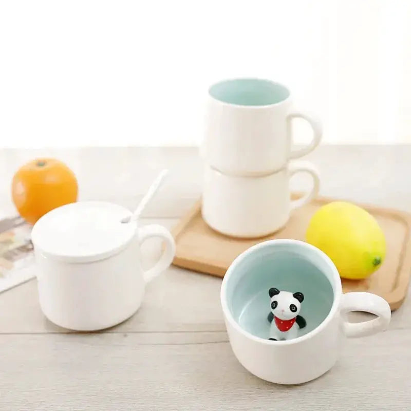 400ML Ceramic Mugs Creative Cute Cartoon Stereo Animal Milk Coffee Cups Couple Cups of Household Drinking Water Supplies by All Mart Bristol Ltd