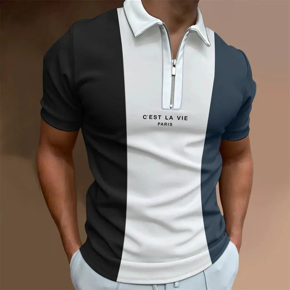 Men's Tops Polo Golf Men's King Print T Shirt High Quality Turndown Short Sleeve Zipper Pullover Original Golf Wear Men Clothing by All Mart Bristol Ltd