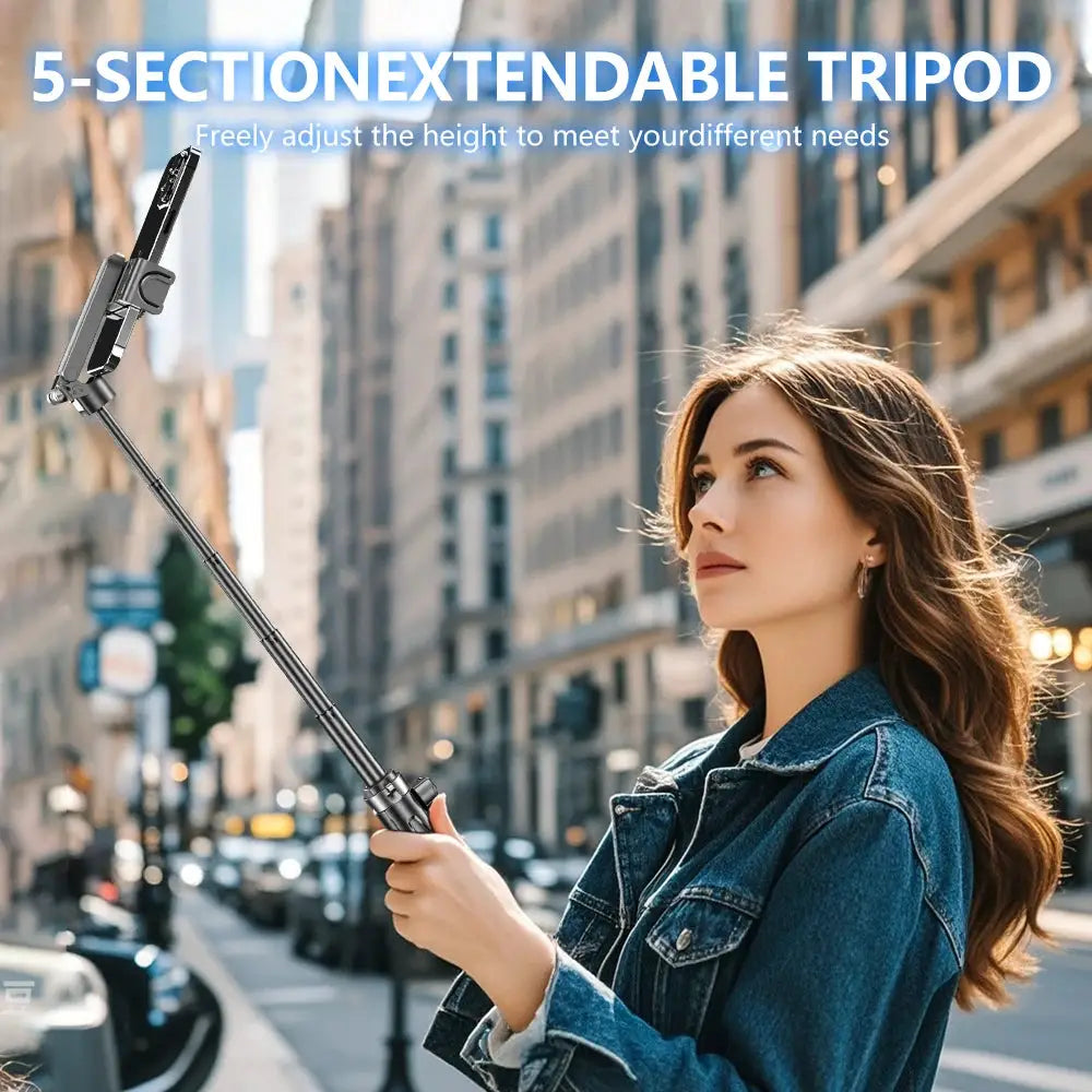 Handheld Selfie Stick Tripod Stand Foldable Phone Holder With Bluetooth Remote Portable Keychain for Smartphone by All Mart Bristol Ltd