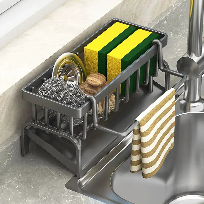 Kitchen Sink Sponge and Detergent Organizer Draining Rack by All Mart Bristol Ltd