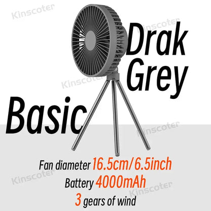 10000mAh 4000mAh Camping Fan Rechargeable Desktop Portable Circulator Wireless Ceiling Electric Fan with Power Bank LED Lighting by All Mart Bristol Ltd