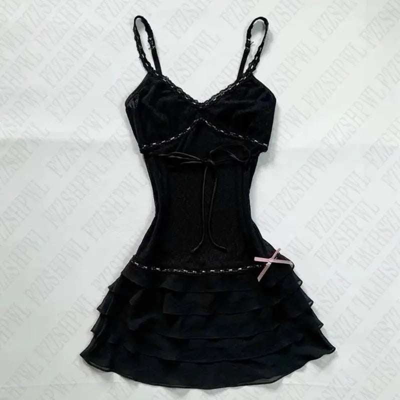 Grunge Punk Gothic Fairycore Emo Girls Dress Sexy Slim Lace Chic Fashion Aesthetic Women's Dresses Harajuku Retro Y2K Streetwear by All Mart Bristol Ltd