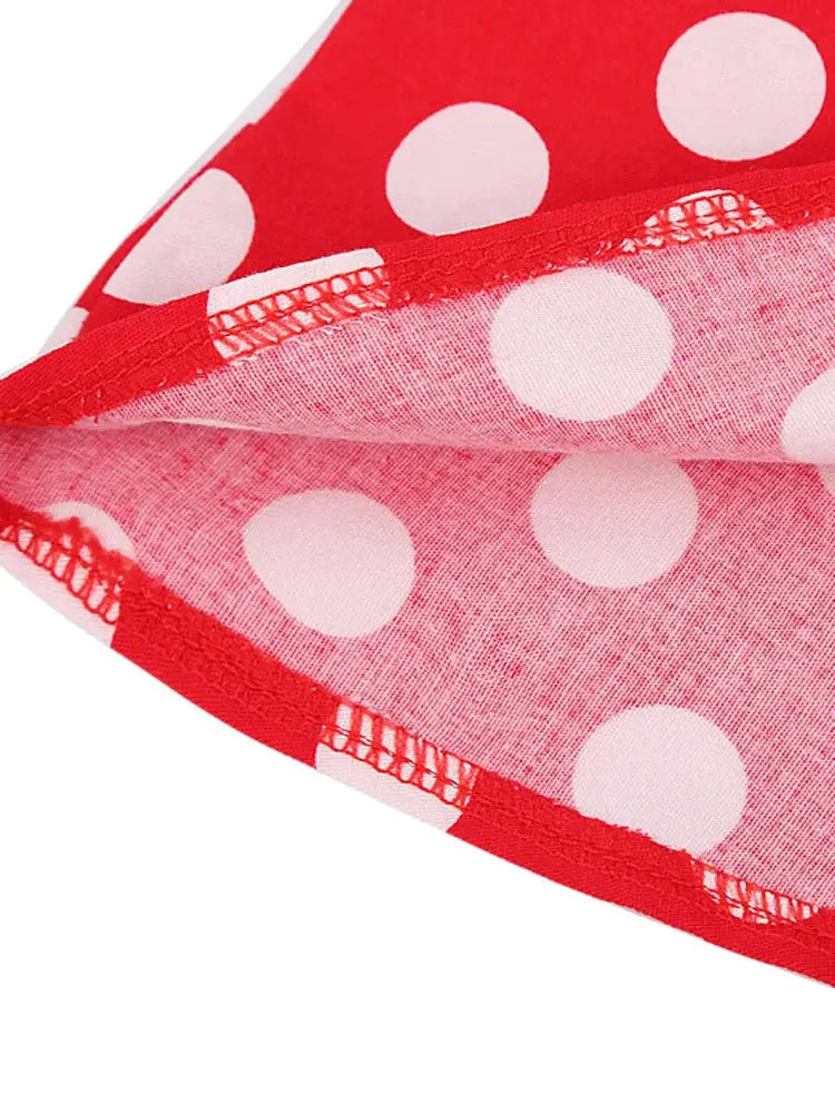 2025 Summer Midi Skirt Runway Vintage Rockabilly Sundress Red Womens Sexy Pinup 50S Cotton Polka Dot Pattern Skater Streetwear by All Mart Bristol Ltd