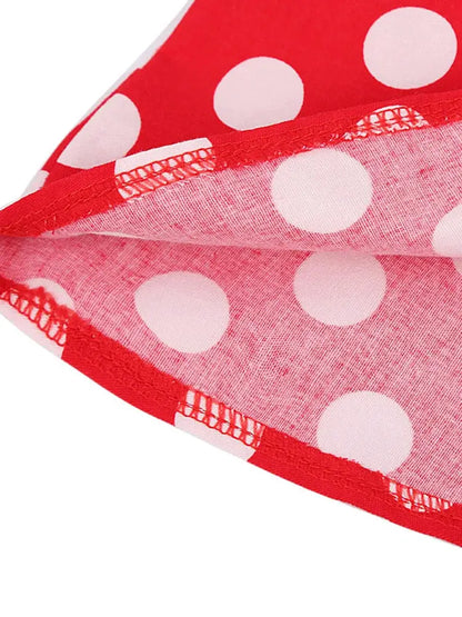 2025 Summer Midi Skirt Runway Vintage Rockabilly Sundress Red Womens Sexy Pinup 50S Cotton Polka Dot Pattern Skater Streetwear by All Mart Bristol Ltd