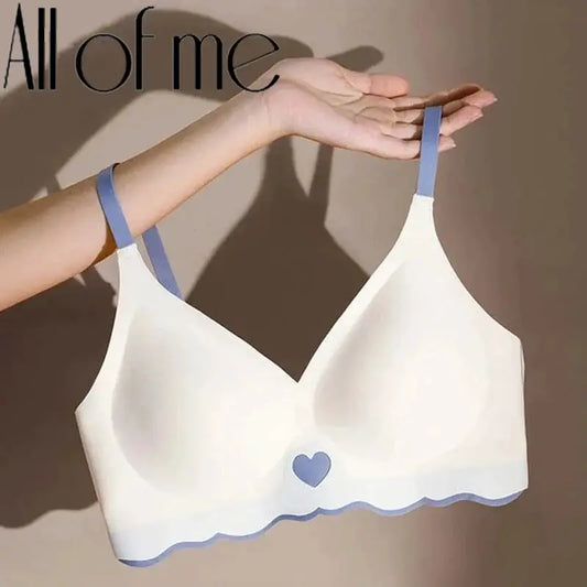 French Color Contrast Seamless Underwear Women Adjustable Beauty Back Bra Intimates Gather No Steel Ring Sports Anti-Sagging Bra by All Mart Bristol Ltd