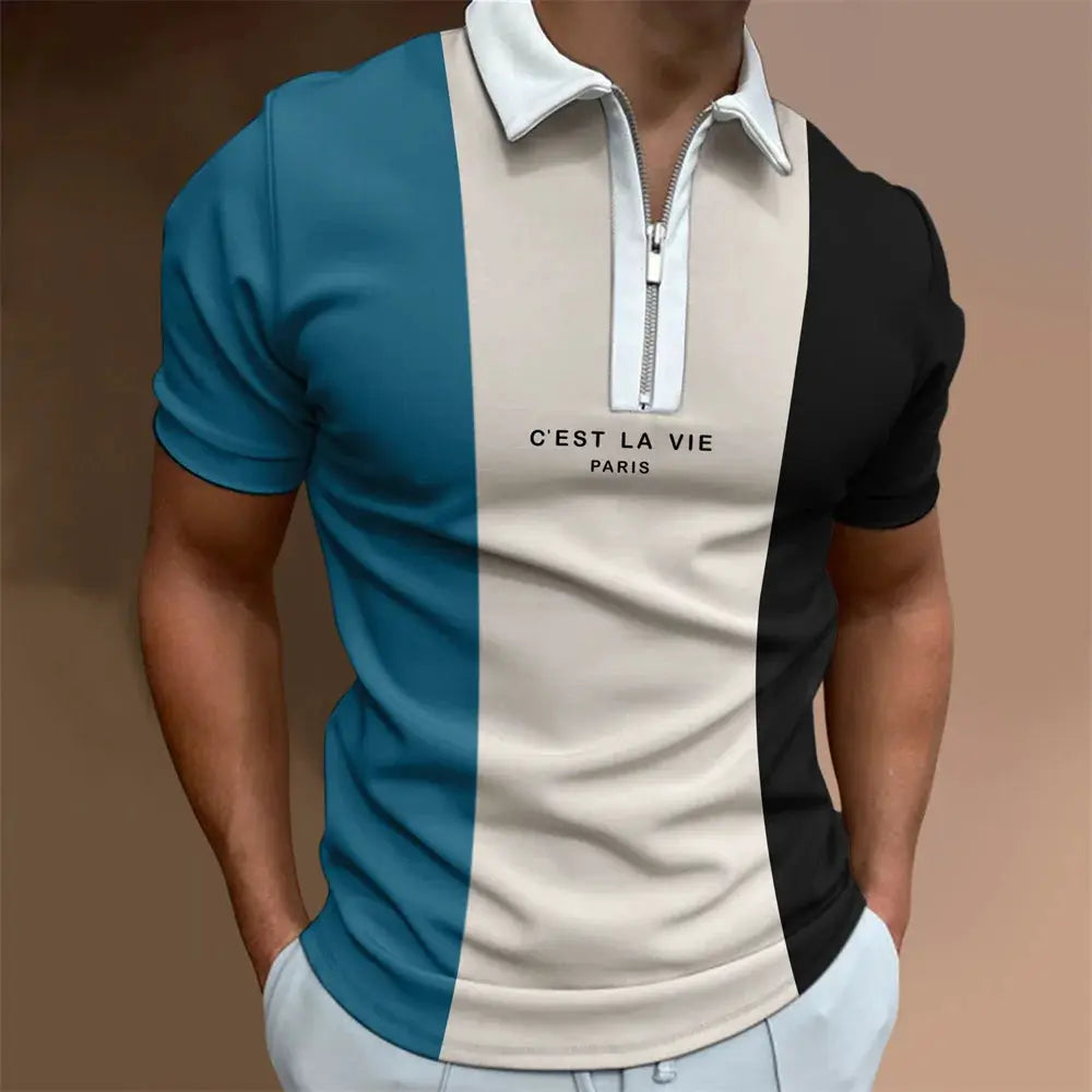 Men's Tops Polo Golf Men's King Print T Shirt High Quality Turndown Short Sleeve Zipper Pullover Original Golf Wear Men Clothing by All Mart Bristol Ltd