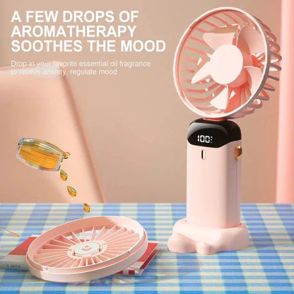 2024 New 1800mAh Portable Fan Rechargeable 90° Foldable Fan Mini Air Conditioner Small Fan Air Cooler with LED Digital Display by All Mart Bristol Ltd