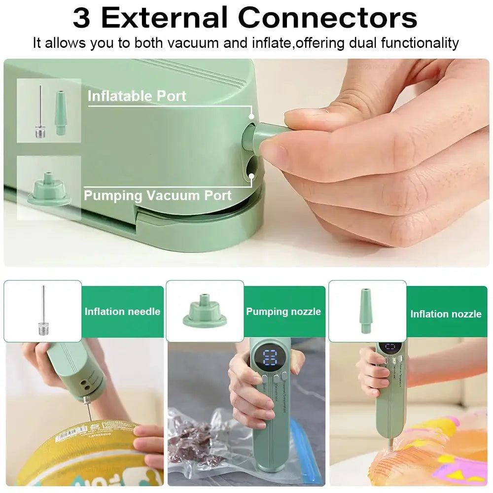 Portable Rechargeable Food Vacuum Sealer with Digital Display by All Mart Bristol Ltd