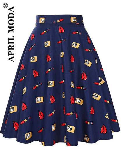 2025 Summer Midi Skirt Runway Vintage Rockabilly Sundress Red Womens Sexy Pinup 50S Cotton Polka Dot Pattern Skater Streetwear by All Mart Bristol Ltd