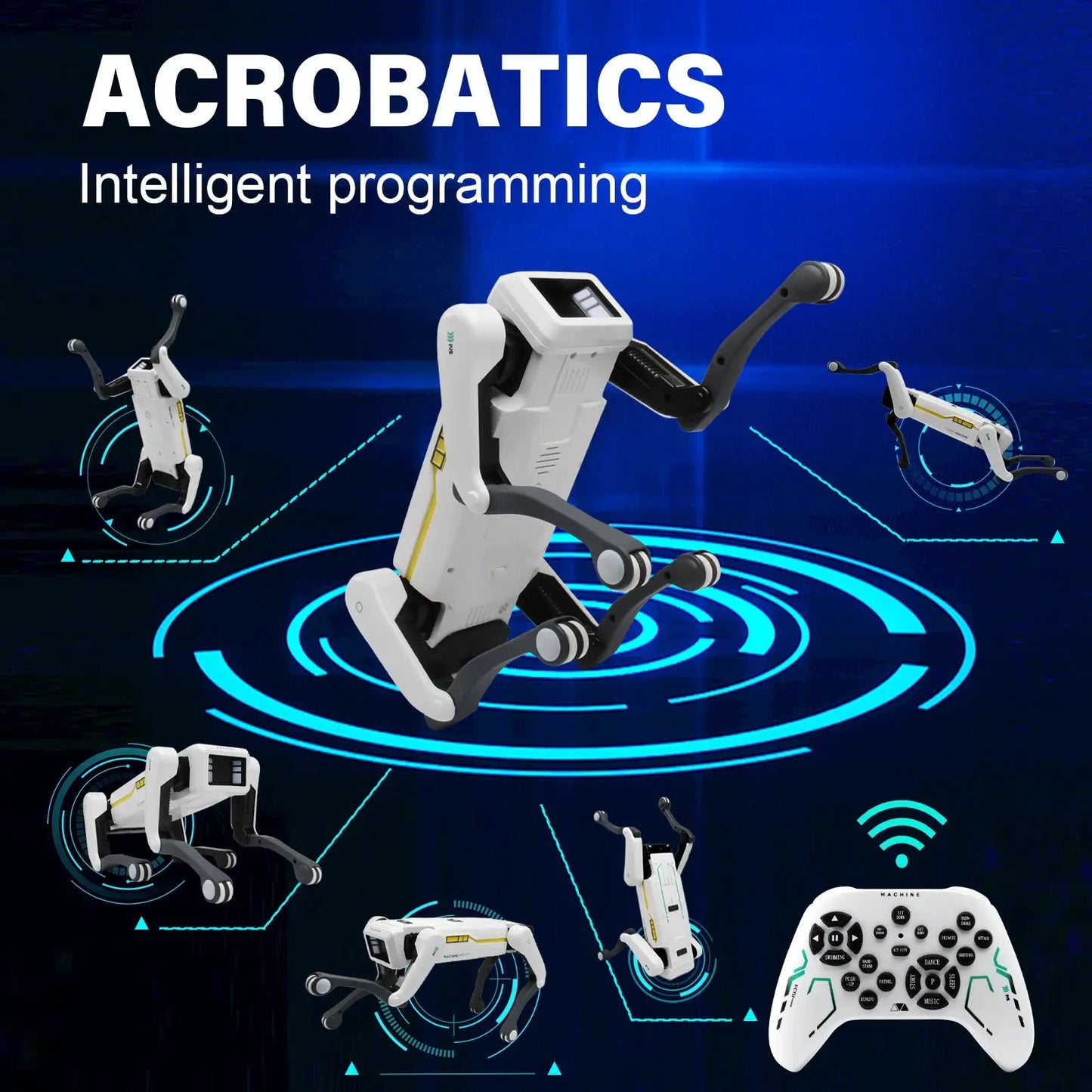 Intelligent AI RC Robot Dog Voice Dialogue APP Remote Control Programming Singing Dancing Machine Dog Kids Toys by All Mart Bristol Ltd
