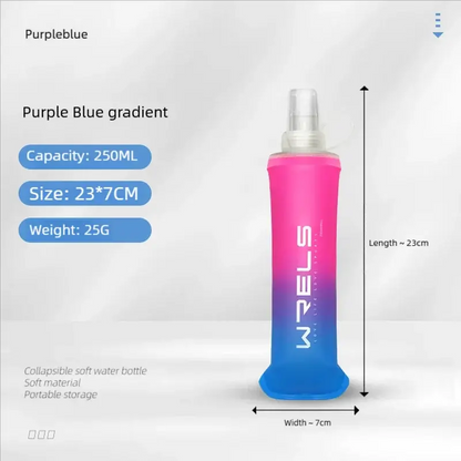 Sport Water Bottle TPU Folding Soft Flask Drink Portable Water Bottle High Flow Running Hiking Bicycle Fitness Water Bag by All Mart Bristol Ltd
