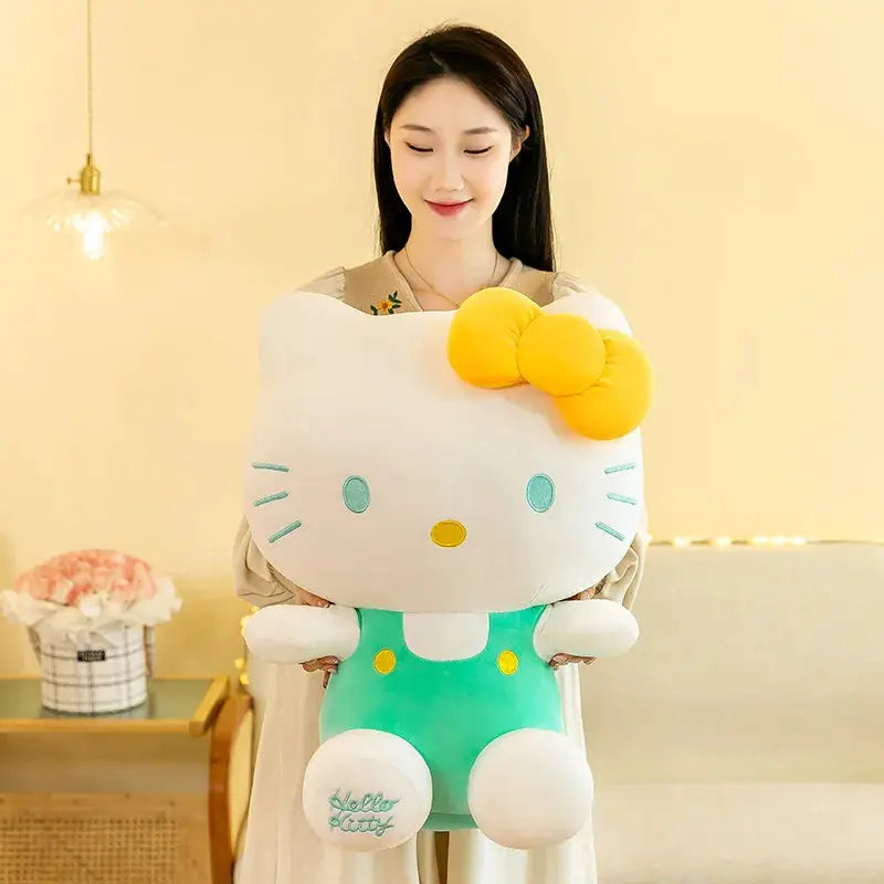 22CM Classic Cartoon Vest Kitty Cat Doll Plush Toy Cartoon Anime Sanrio Head Bow Hello KT Doll For Girls Birthday Gift Plush Toy by All Mart Bristol Ltd