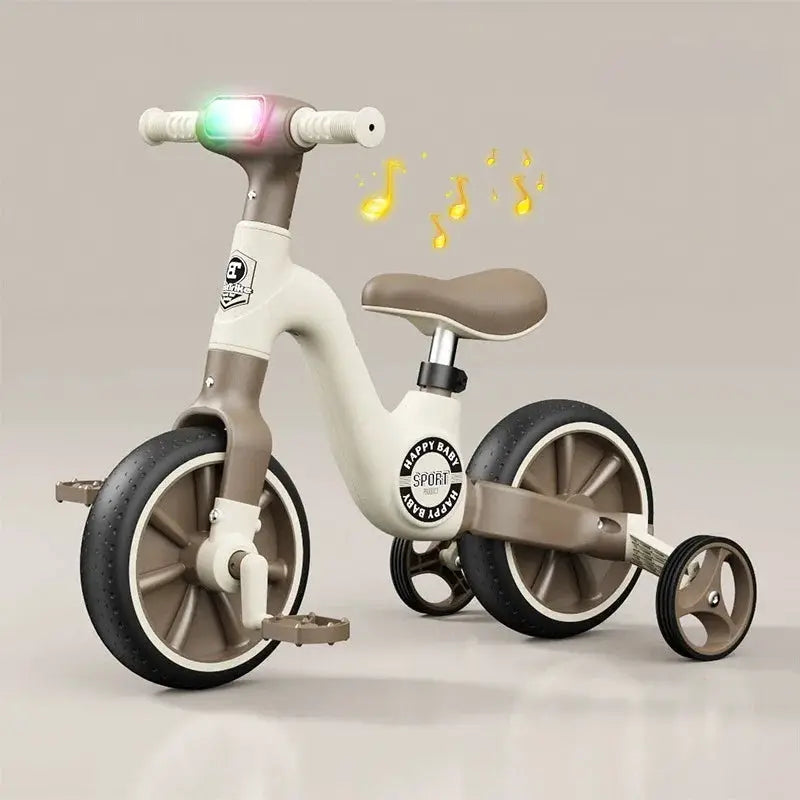 2-in-1 Children's Balance Bike Three Wheeled Multifunctional Pedals with Music Lighting Baby Walker Indoor and Outdoor Toys by All Mart Bristol Ltd