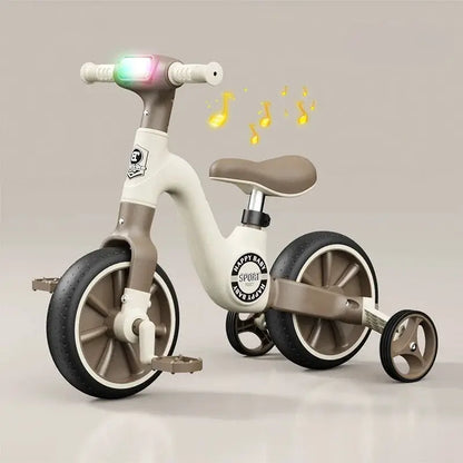 2-in-1 Children's Balance Bike Three Wheeled Multifunctional Pedals with Music Lighting Baby Walker Indoor and Outdoor Toys by All Mart Bristol Ltd