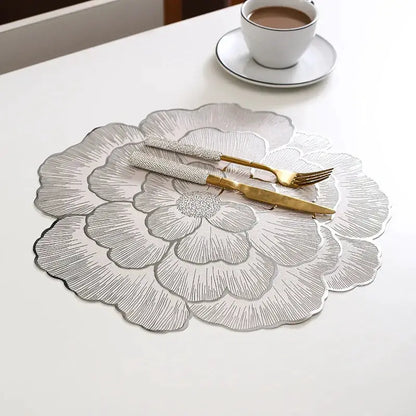 NEW Arrival PVC Flower Placemat Dining Decorative Heat Resistant Table Pad Coasters Home Party Wedding Christmas by All Mart Bristol Ltd