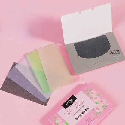 100pcs/set Facial Oil Blotting Paper Matte Face Wipes Oil Control Oil-absorbing Face Cleaning Beauty Makeup Tools Accessories by All Mart Bristol Ltd