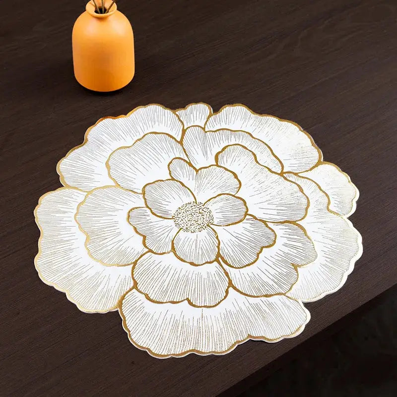 NEW Arrival PVC Flower Placemat Dining Decorative Heat Resistant Table Pad Coasters Home Party Wedding Christmas by All Mart Bristol Ltd