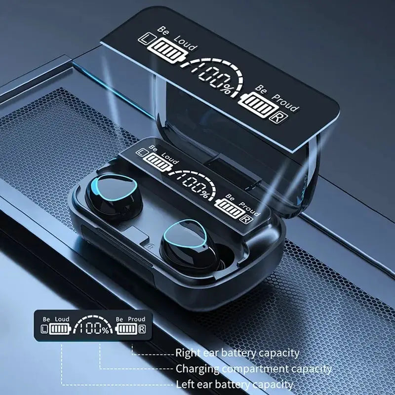 M10 TWS Fone Bluetooth Headphones with Mic Earbuds Charger Box Wireless Earphones LED Display Wireless Bluetooth Headset by All Mart Bristol Ltd