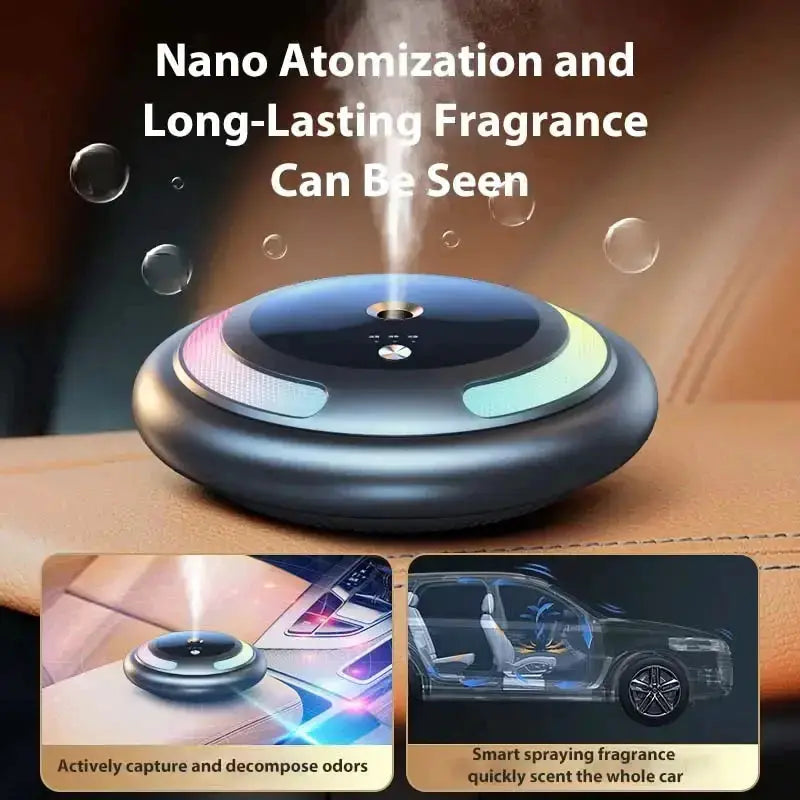 Smart Car Humidifier Essential Oil Diffuser LED Light Fragrance Aromatherapy Air Freshener Perfume Car Diffuser by All Mart Bristol Ltd