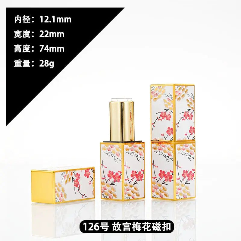 4g Lipstick Tube Cosmetic Jar Multi-patterned Square Shape Empty DIY Lip Balm Lipstick Tube Sinicism Makeup Container Portable by All Mart Bristol Ltd