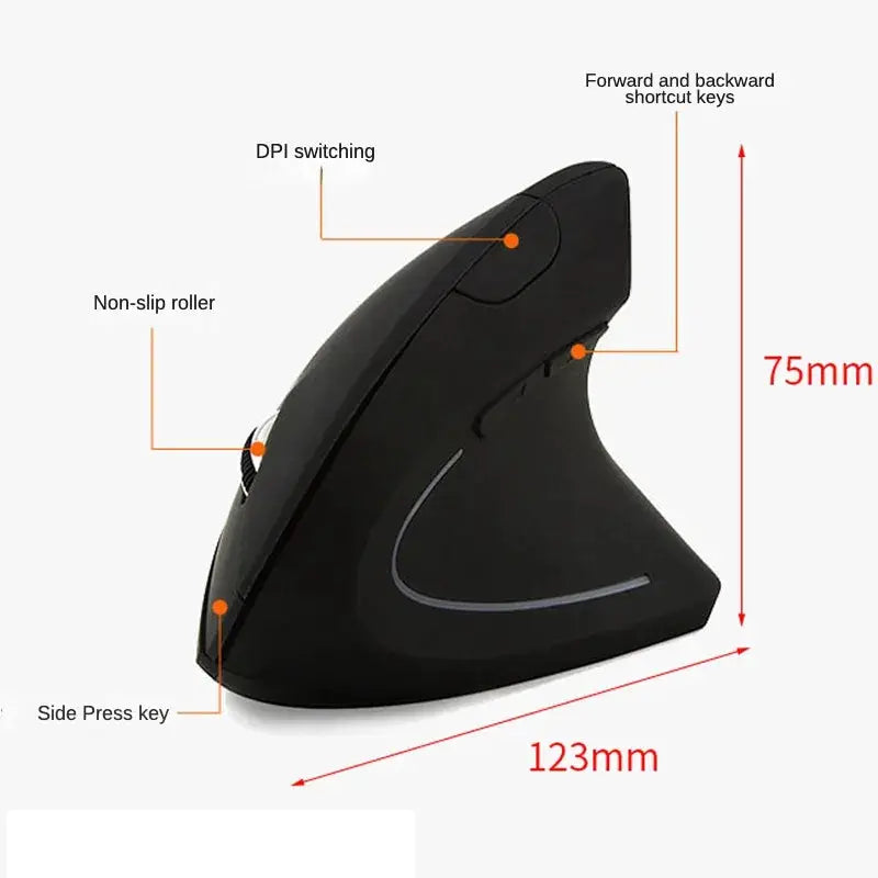 3 Levels DPI for Laptop, PC, Computer, Desktop, Notebook, Specially for Right-handers Wireless Vertical Mouse by All Mart Bristol Ltd