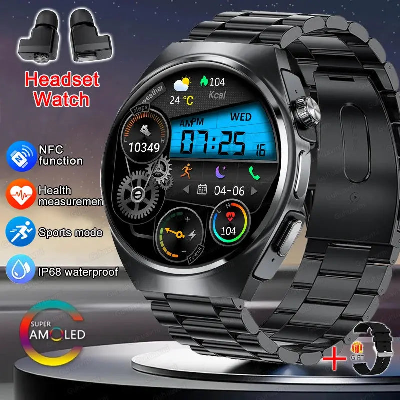 For Man Women New 2 in 1 Smart Watch With Earbuds Smartwatch TWS Bluetooth Earphone Heart Rate Blood Oxygen Monitor Sports Watch by All Mart Bristol Ltd