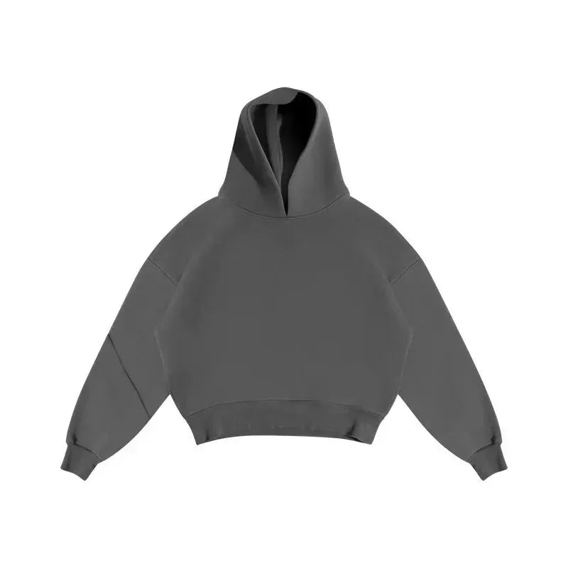 American Fashion Solid Color Fleece Oversized Sweatshirt Men's Two-Piece Y2K Harajuku Hip-Hop Gothic Joker Slacks Jogging Pants by All Mart Bristol Ltd