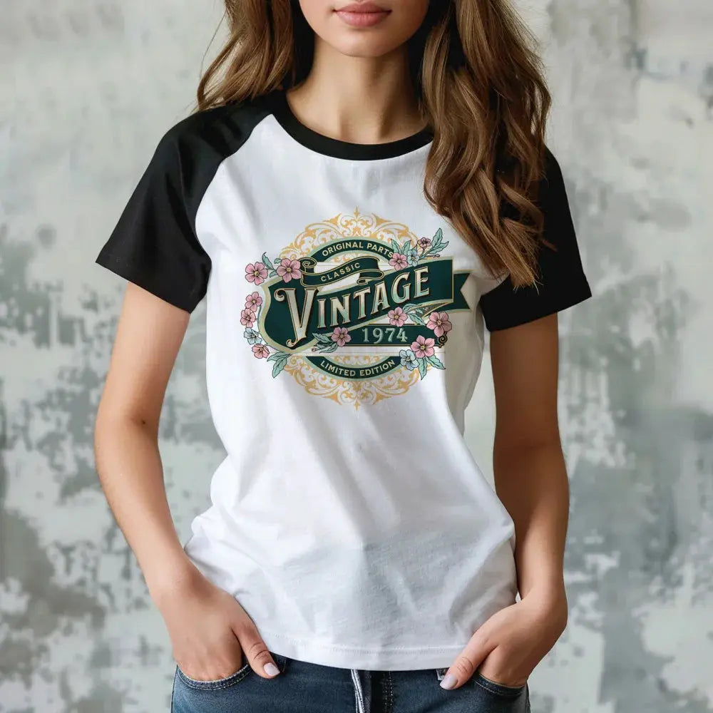 1974 tshirt women Y2K t shirt girl funny clothing by All Mart Bristol Ltd