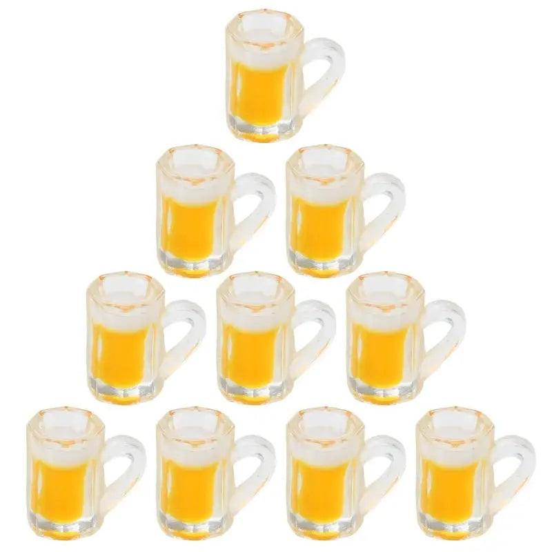 10 Pieces Simulation Beer Cups Dollhouse Mini Beer Mugs Glasses Resin Miniatures Cups Models Photo Props B03E by All Mart Bristol Ltd