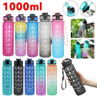 1L Water Bottle Portable Sport Water Bottle Pretty Drink Bottle Leakproof Gym Water Bottle for Outdoor Travel Fitness Cycling by All Mart Bristol Ltd